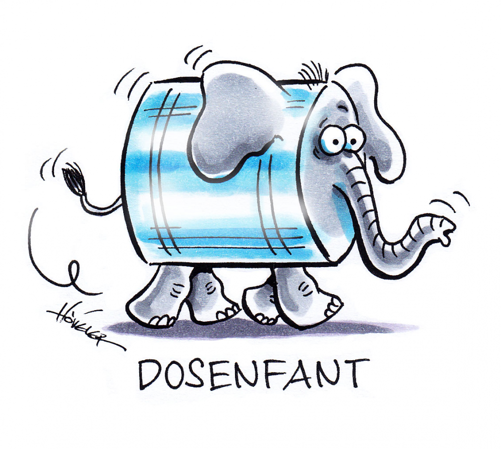 Cartoon: Dosenfant 1