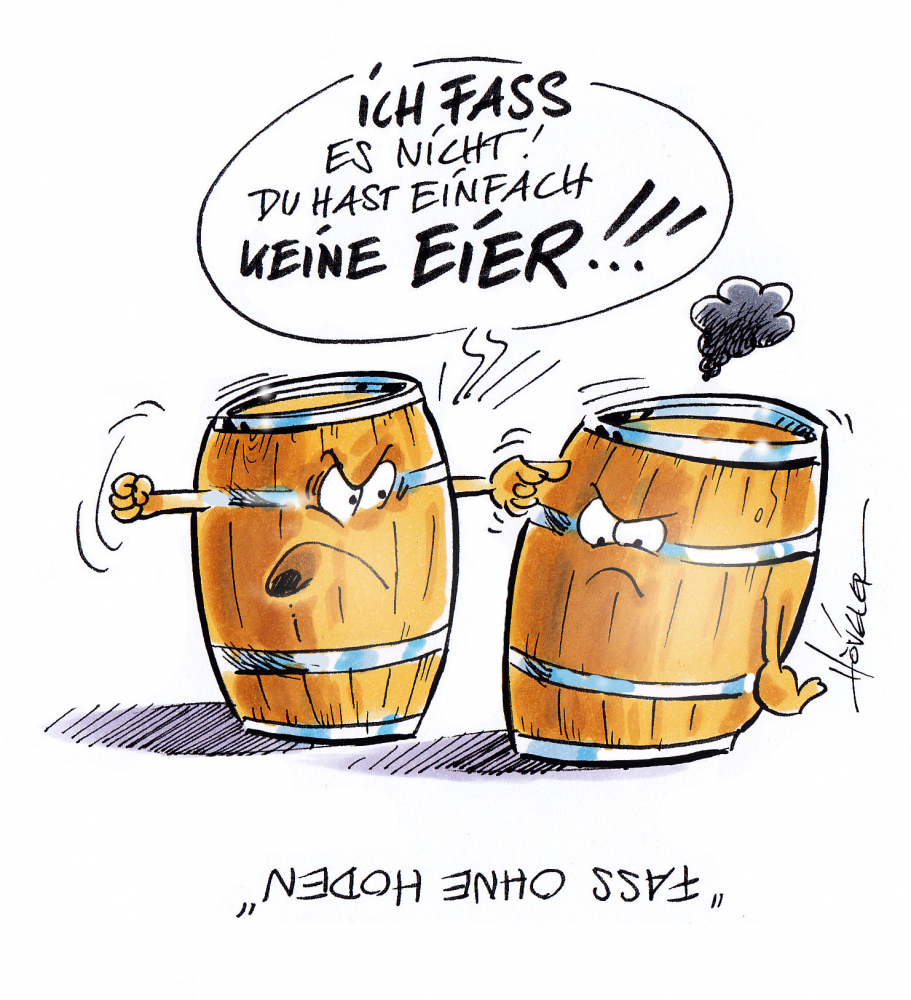 Cartoon: Fässer Rätsel 1