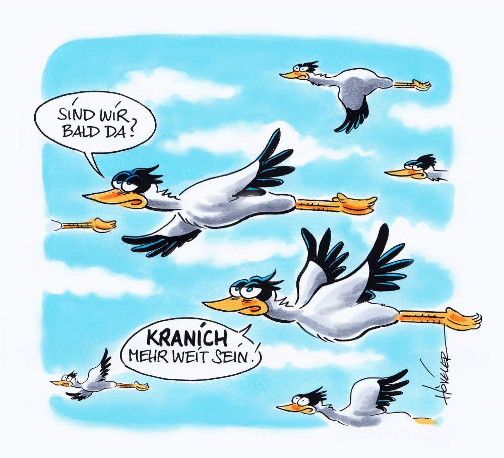 Cartoon: Kraniche 1