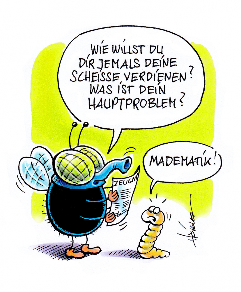 Cartoon: Fliegen Zeugnis 1