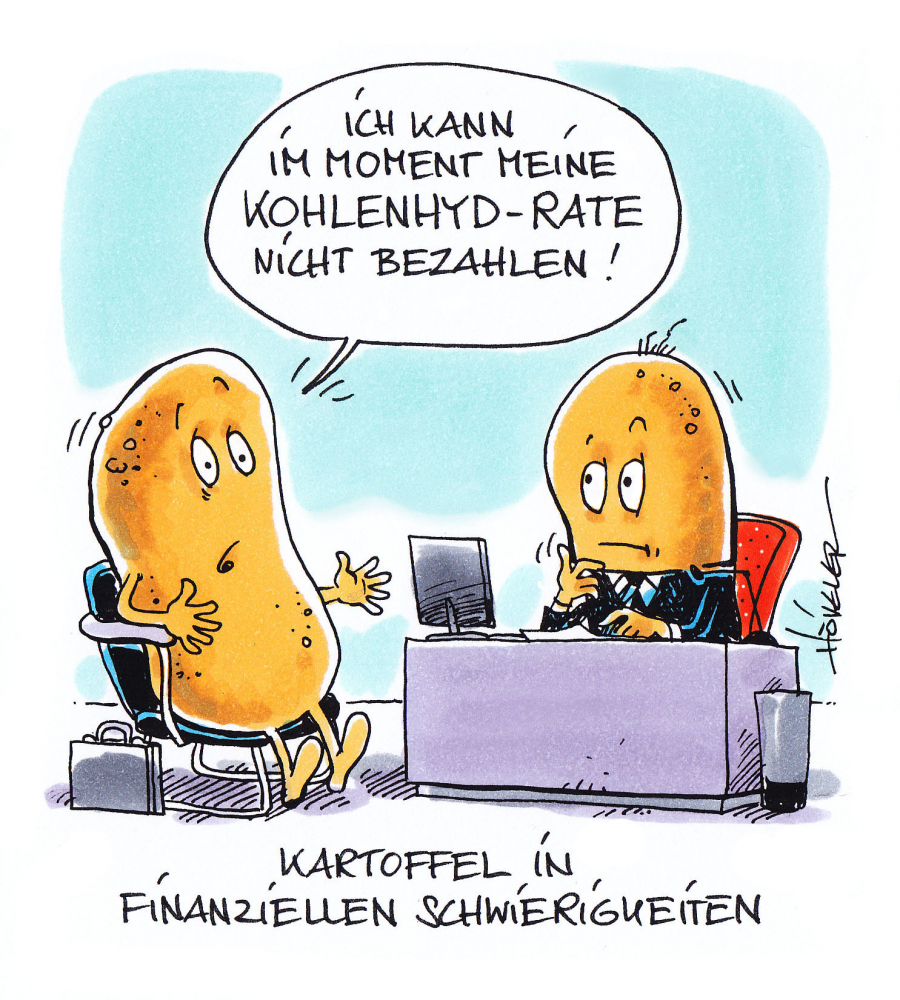 Cartoon: Kartoffel bei der Bank 1