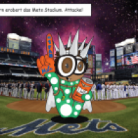 Das Einhorn erobert das Mets Stadium.