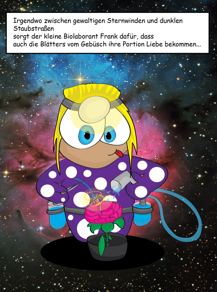 Illustration: Franki und die Blumen. 1
