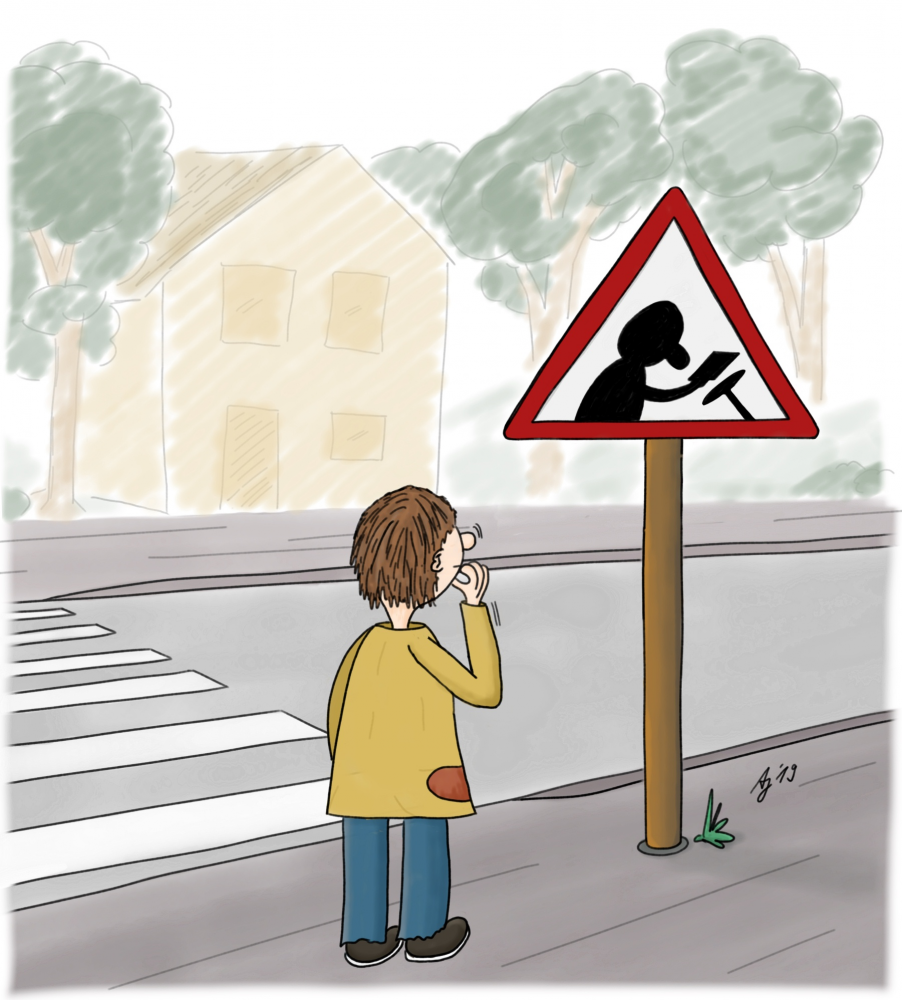 Cartoon: Handy am Steuer 1