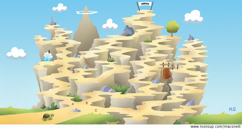 Rate- / Wimmelbild: La tortue et la montagne 1