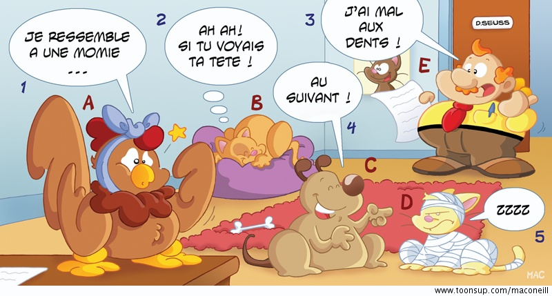 Rate- / Wimmelbild: Le veterinaire 1