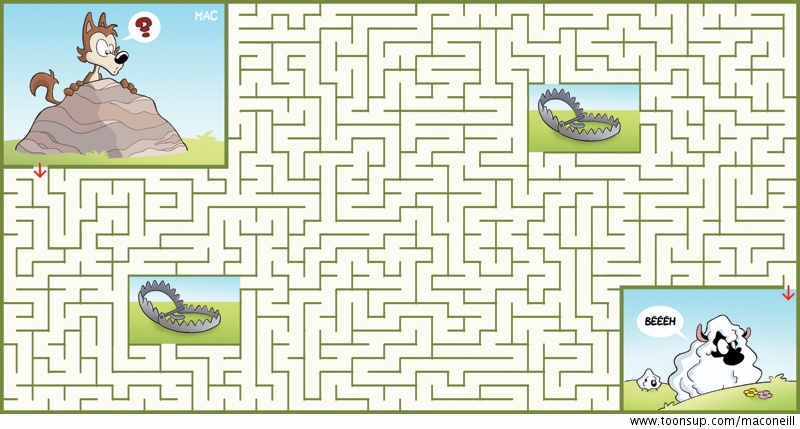 Picture Puzzle: Reach the sheep 1