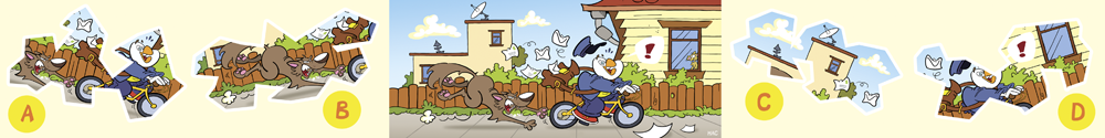 Rate- / Wimmelbild: Cats in the kitchen & the mailman 2