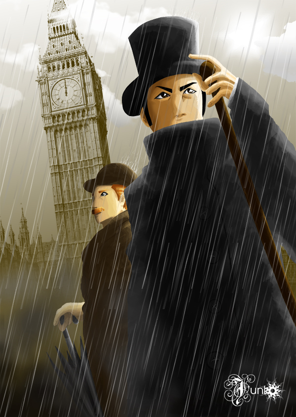 Illustration: 'Rainy London' 2013 1