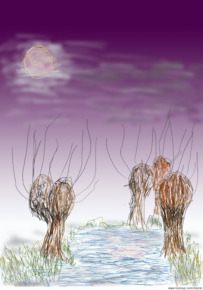 Illustration: Landschaft im Nebel 1