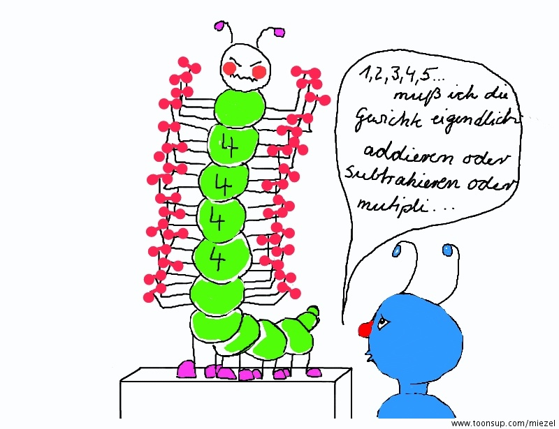 Cartoon: Gewichthebender Tausendfüßler 1