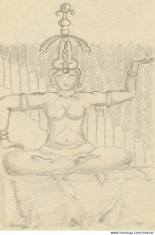 Illustration: Tempelmädchen 1
