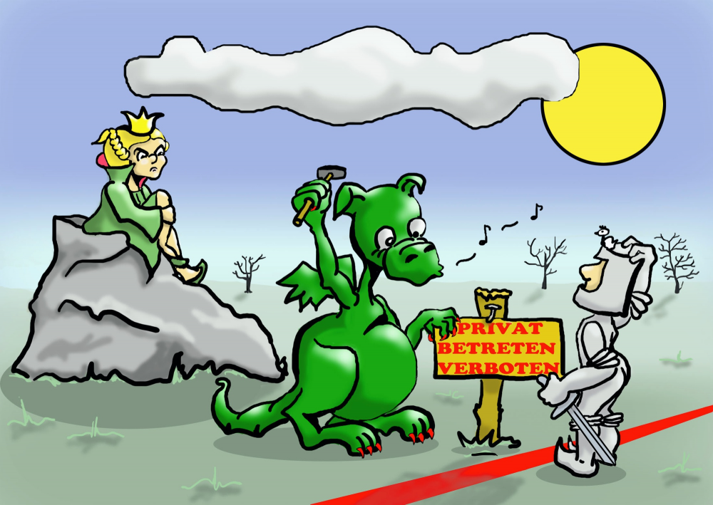 Cartoon: Betreten verboten 1