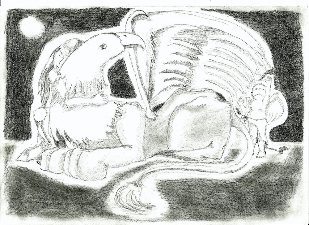 Illustration: Juni-Challenge  Chimäre auf Abwegen 1