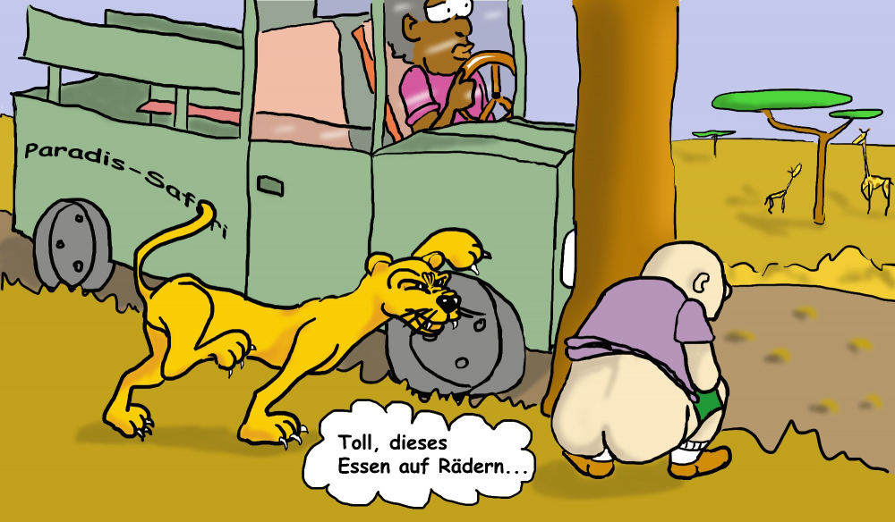 Cartoon: Essen auf Rädern 1