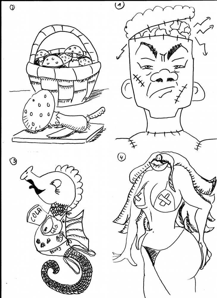 Cartoon: Inktoberversuch(Tag 1-4) 1