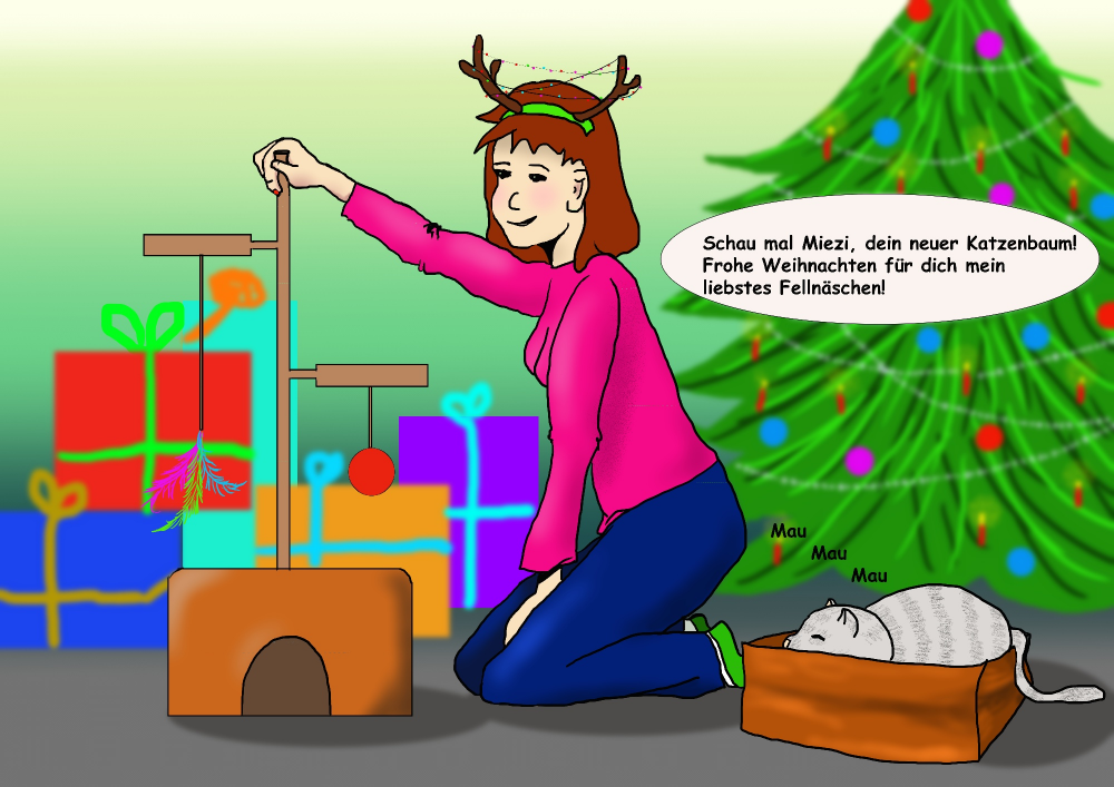 Cartoon: Upsventskalender Katzenbaum 1