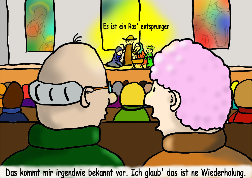 Cartoon: Upventskalender Krippenspiel 1