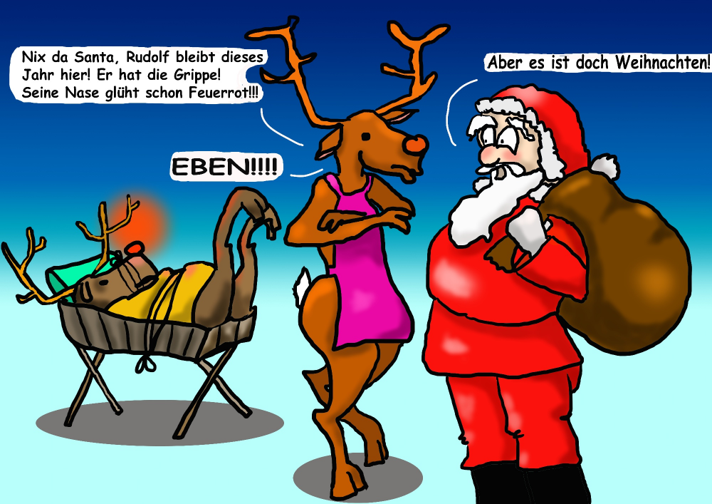 Cartoon: Upwentskalender Weihnachtsgrippe 1