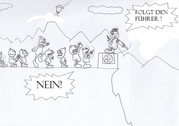 Cartoon: Nazilemming 1