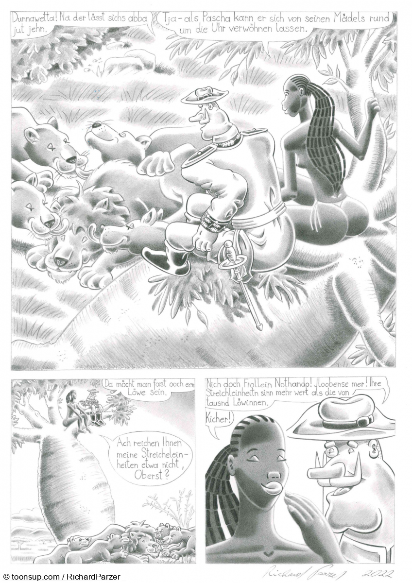 Comic: Meine Figuren Nothando und Oberst von Bubbenkopp 1