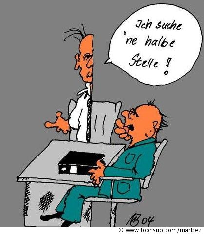 Cartoon: Halbe Stelle 1