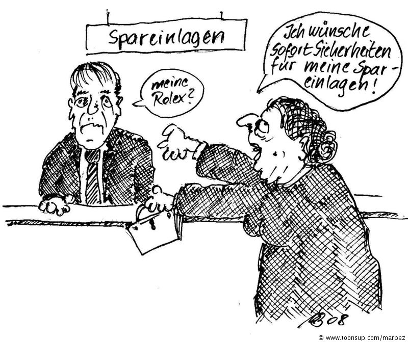 Cartoon: Sicherheiten für Spareinlagen 1