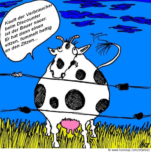 Cartoon: Milch & Disounter 1
