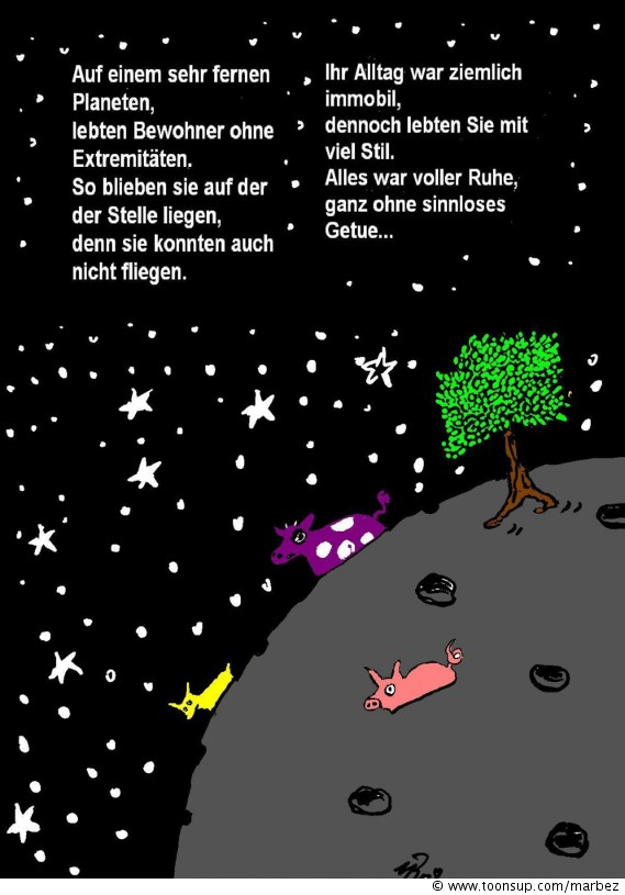 Cartoon: Auf einem fernen Planeten 1