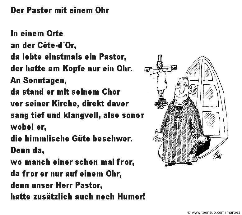 Cartoon: Der Pastor mit einem Ohr 1
