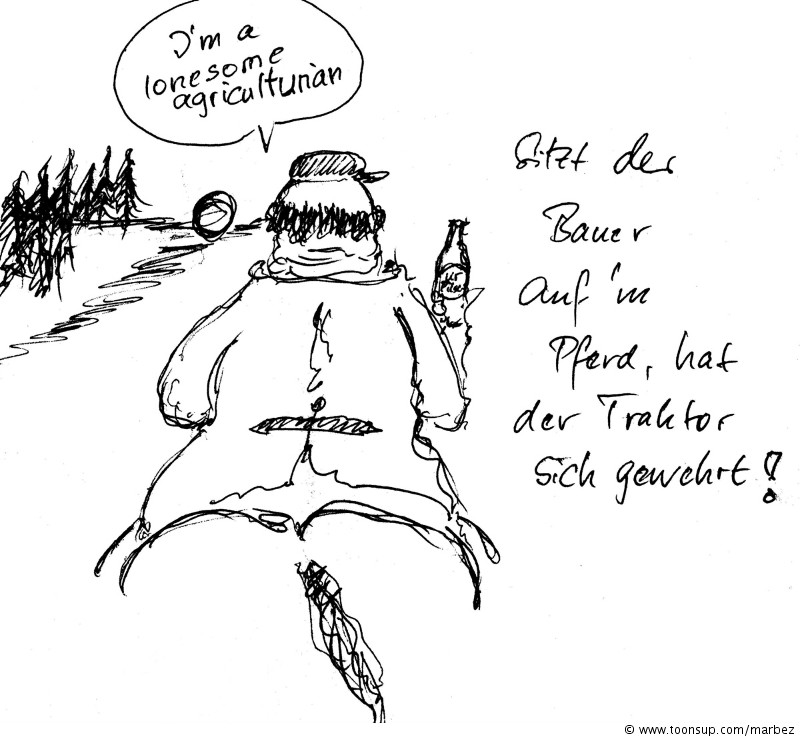 Cartoon: Einsamer Bauer (nicht Bauer sucht Frau...) 1