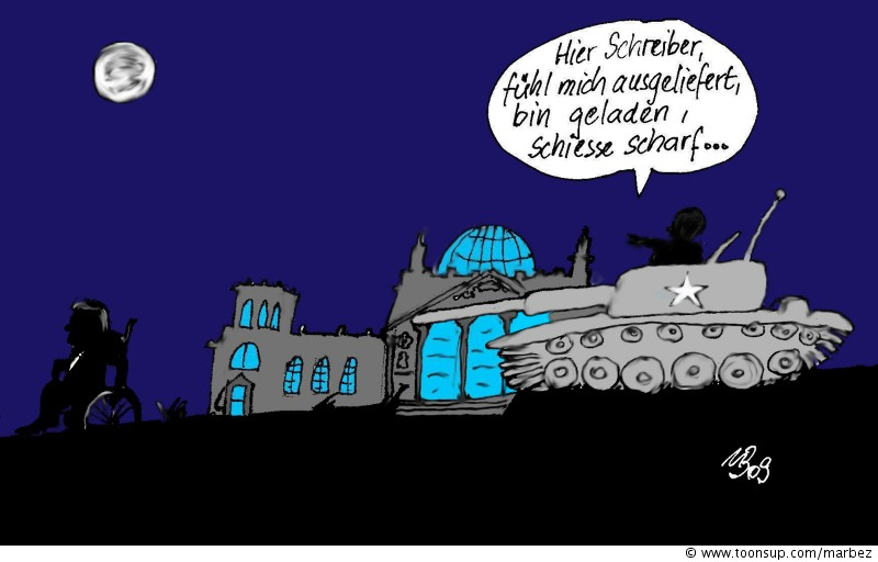 Cartoon: Schreiber zurück in Deutschland 1