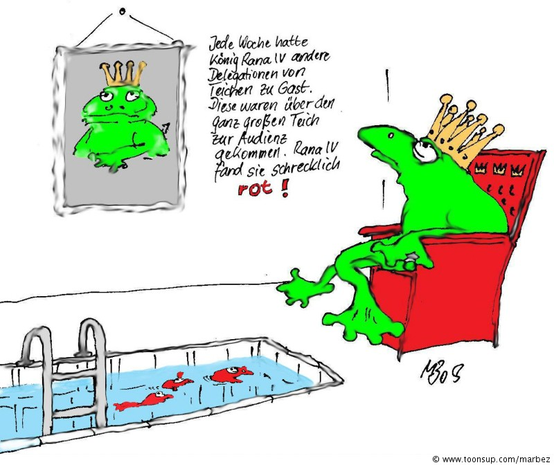 Cartoon: König Rana IV. mochte keine roten Frösche 1