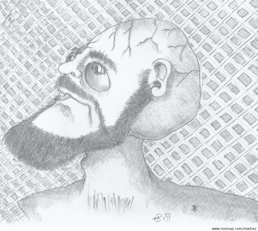 Illustration: Nackter Gneral (Büste) 1