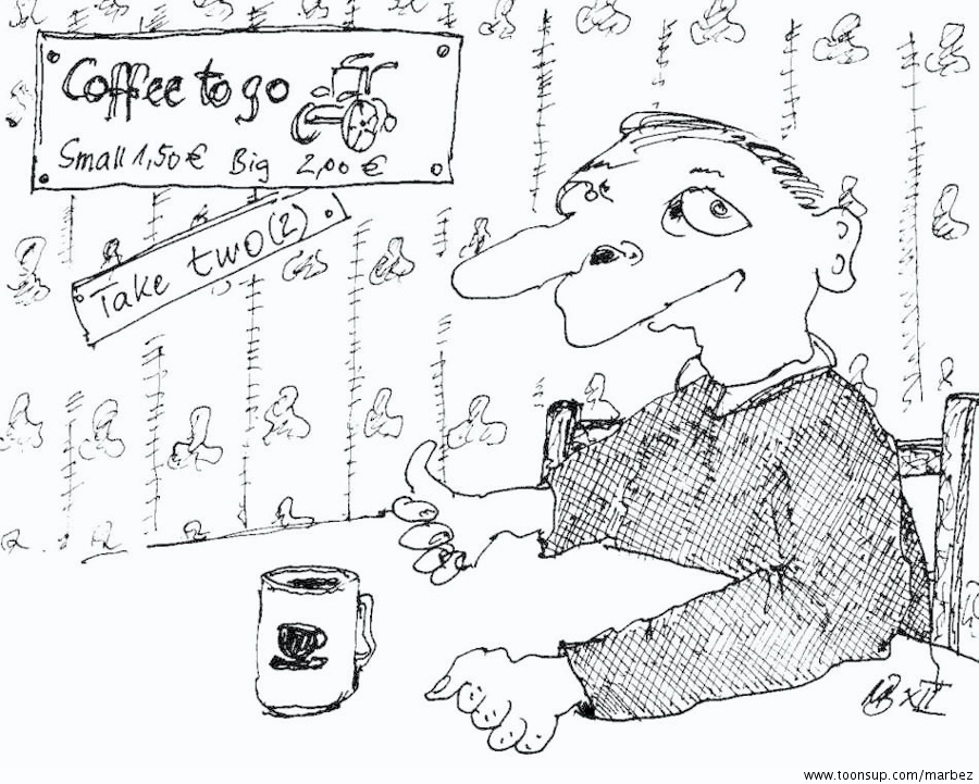 Cartoon: Coffee to go. 1