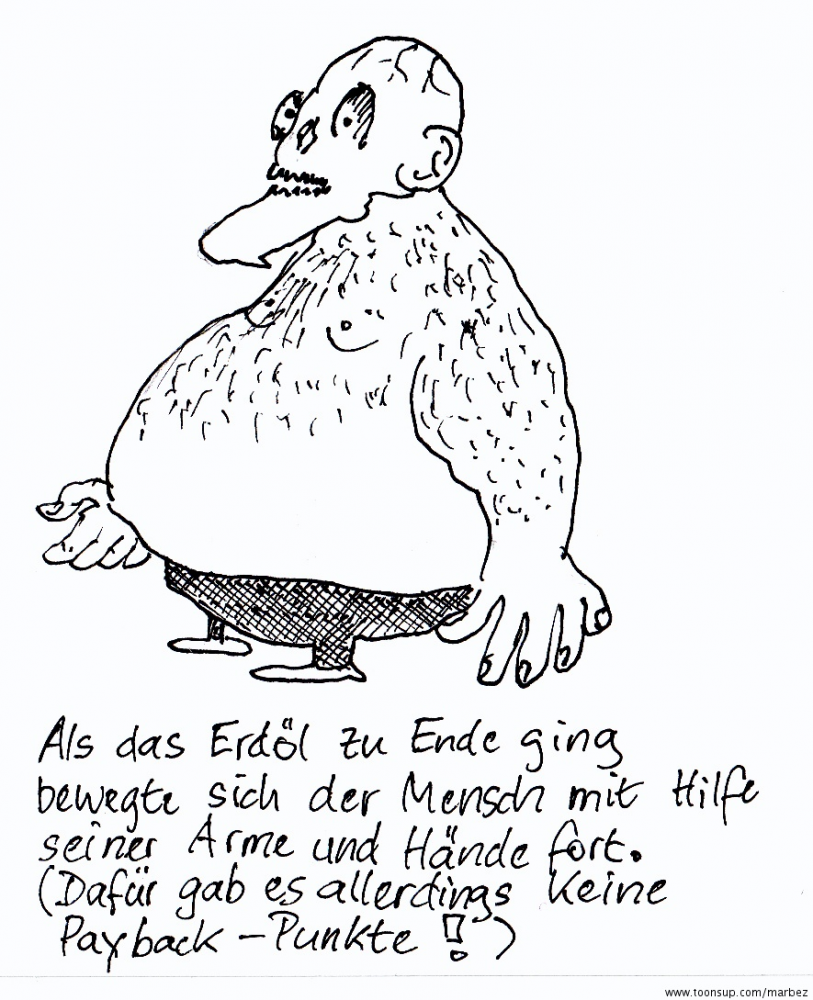 Cartoon: Fortbewegung des Menschen nach dem Erdöl 1