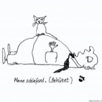 Mann schafend. (Behütet)