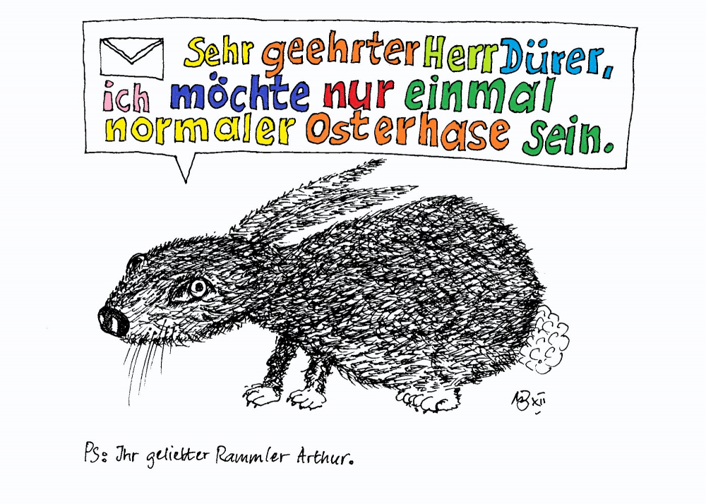 Cartoon: Dürers Osterhase 1