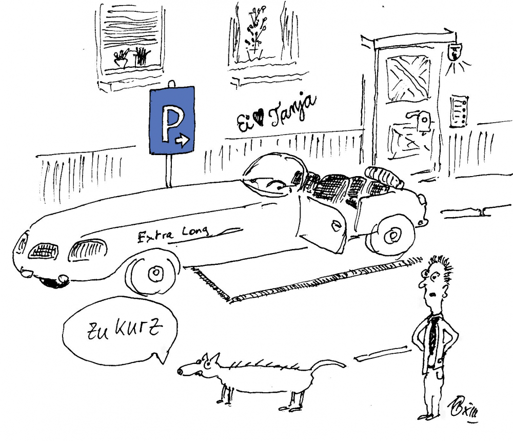 Cartoon: Zu kurze Parkplätze 1