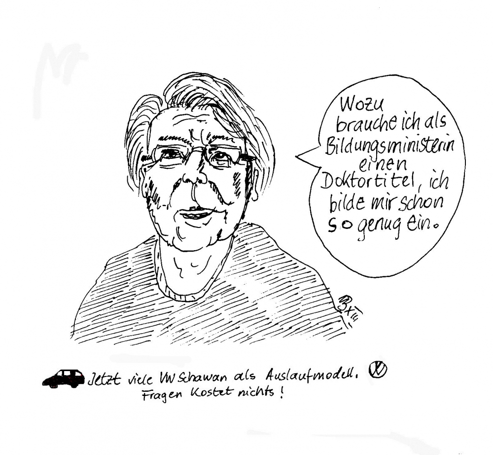 Cartoon: Einbildungsministerin 1