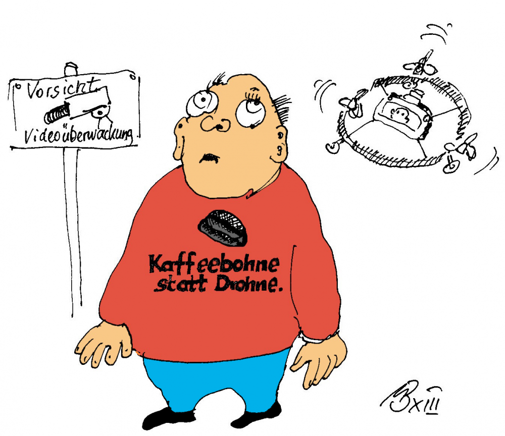 Cartoon: Kaffebohne statt Überwachungsdrohne! 1