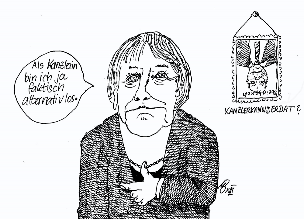 Cartoon: Alternativlose Merkel 1