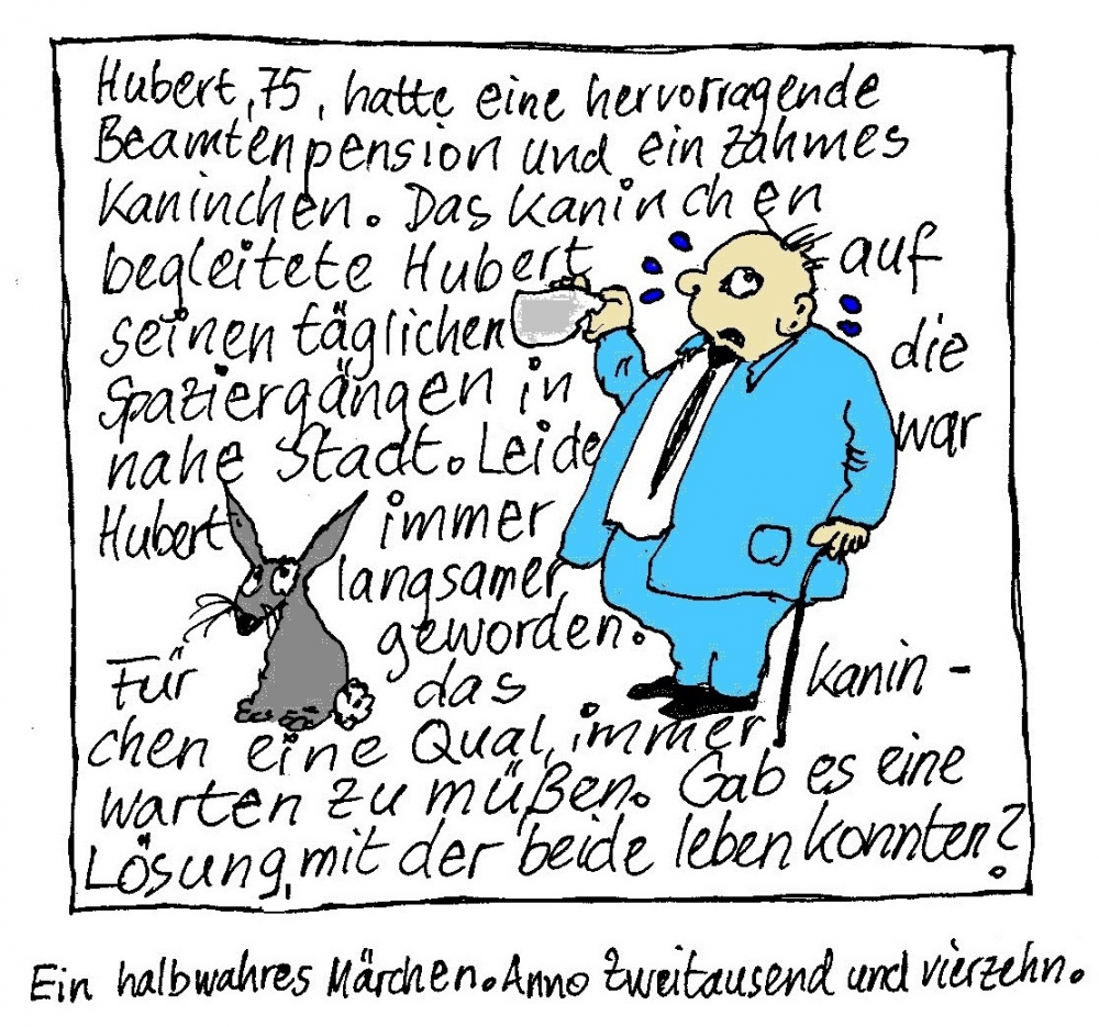 Cartoon: Hubert, 75, Beamtenpension 1