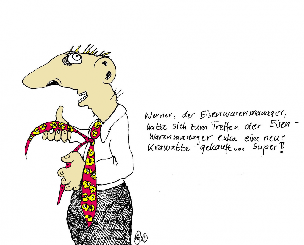 Cartoon: Treffen der Eisenwarenmanager 1