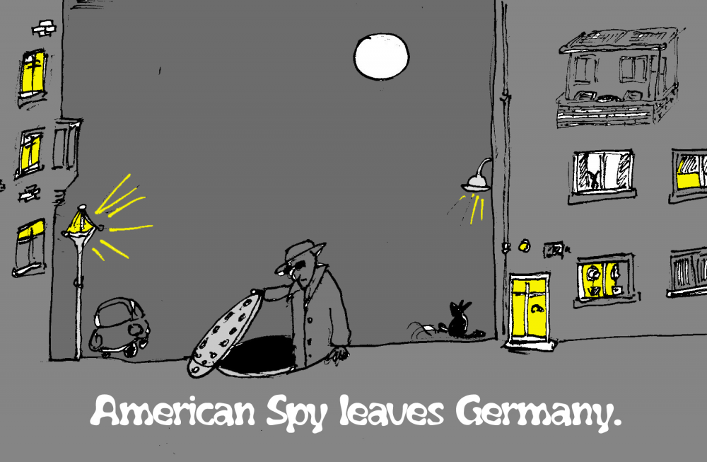 Cartoon: American Spy leaves Germany 1