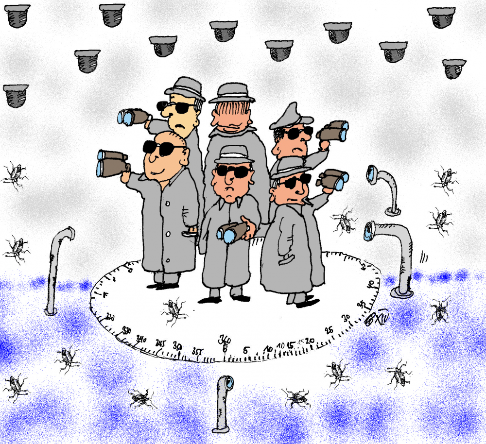Cartoon: 360 °-Blick-Überwachung 1