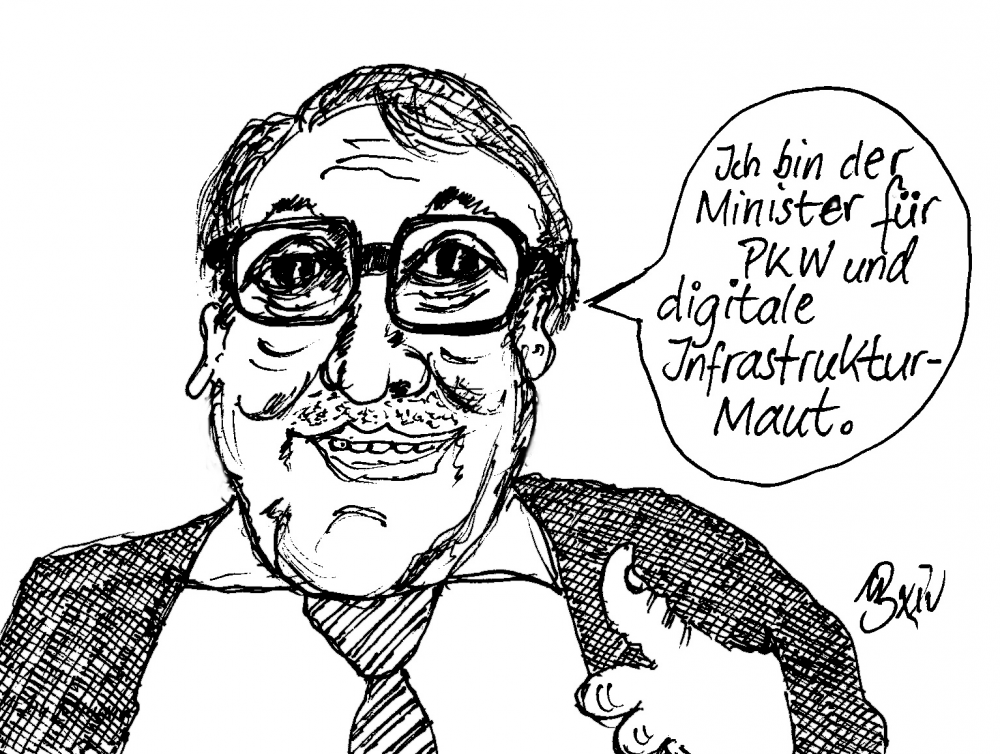 Cartoon: Digitale Infrastruktur Maut 1