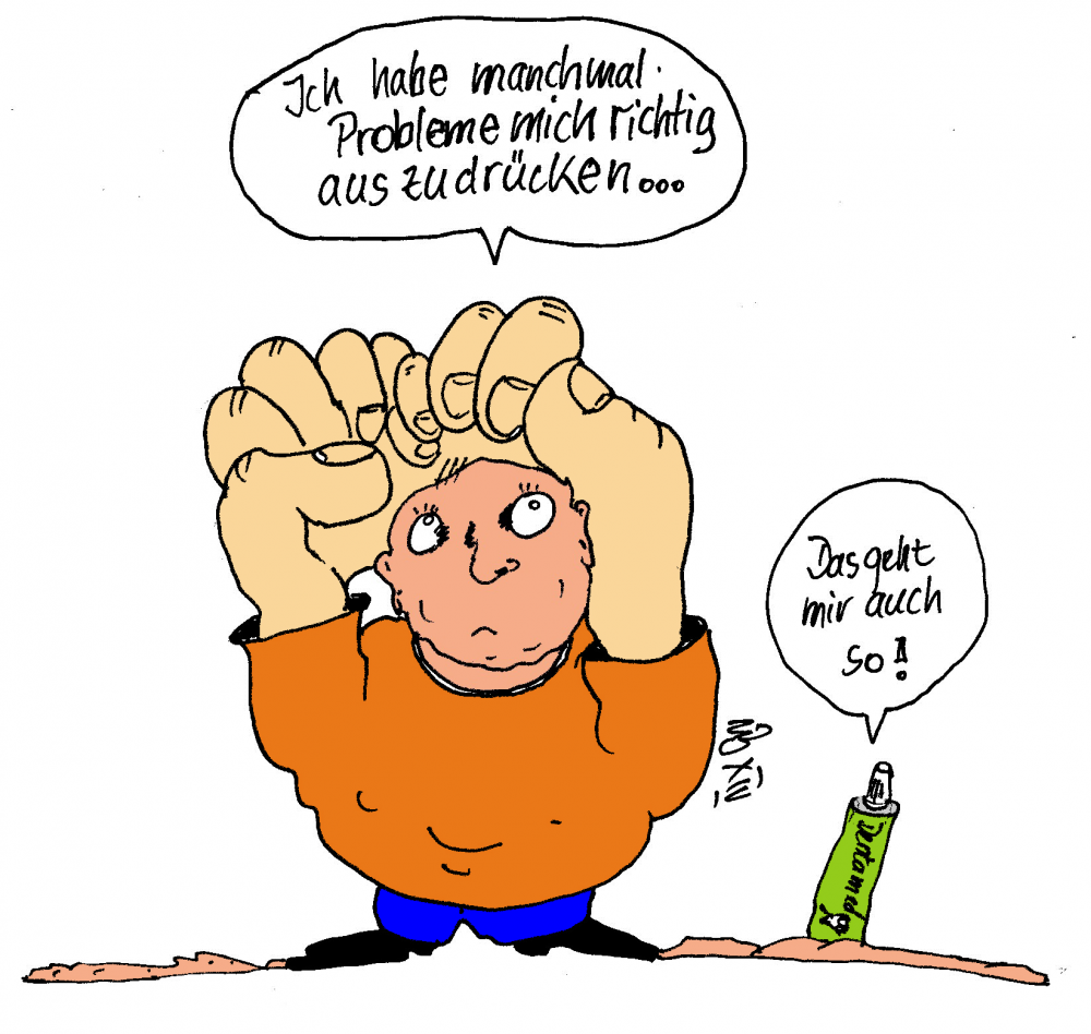 Cartoon: Wie drücke ich mich aus? 1