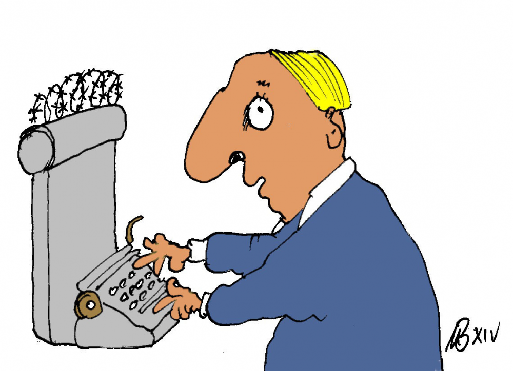 Cartoon: DDR Reiseschreibmaschine 1