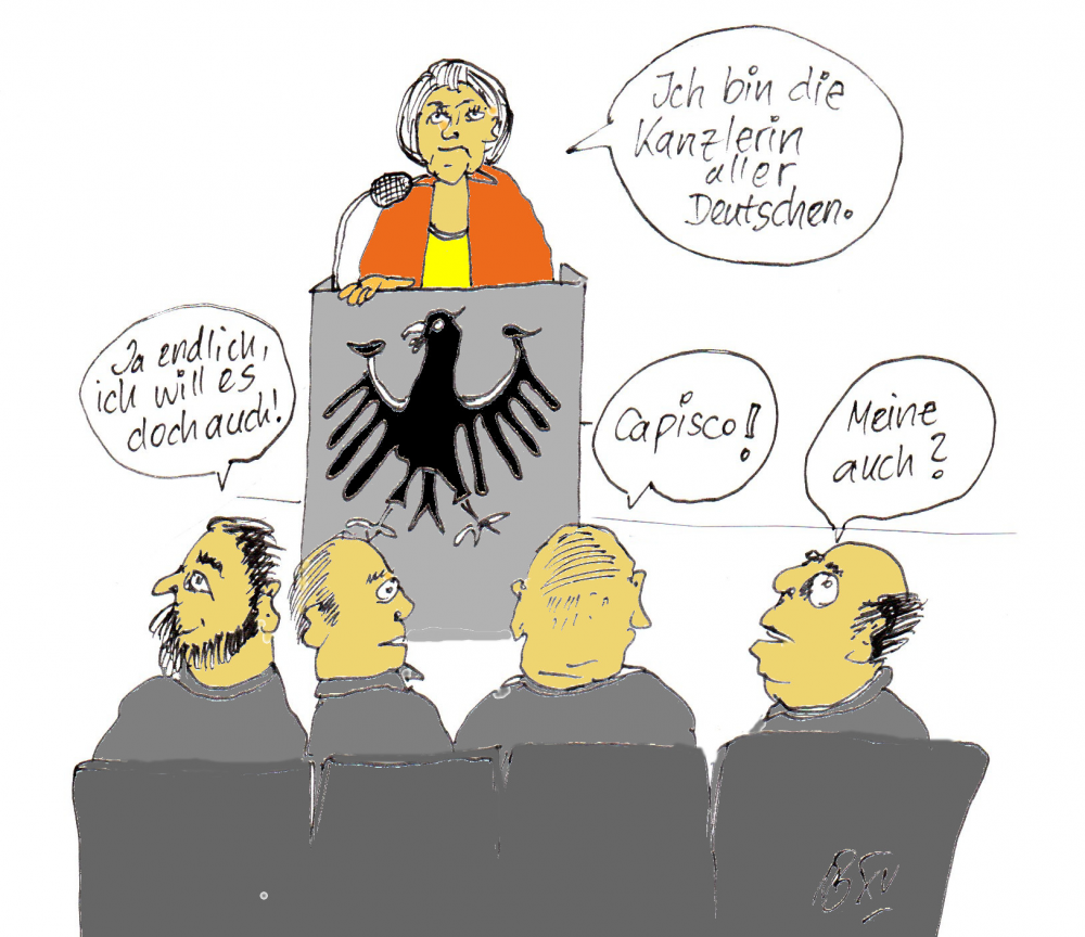 Cartoon: Kanzlerin aller Deutschen (oder was...) 1